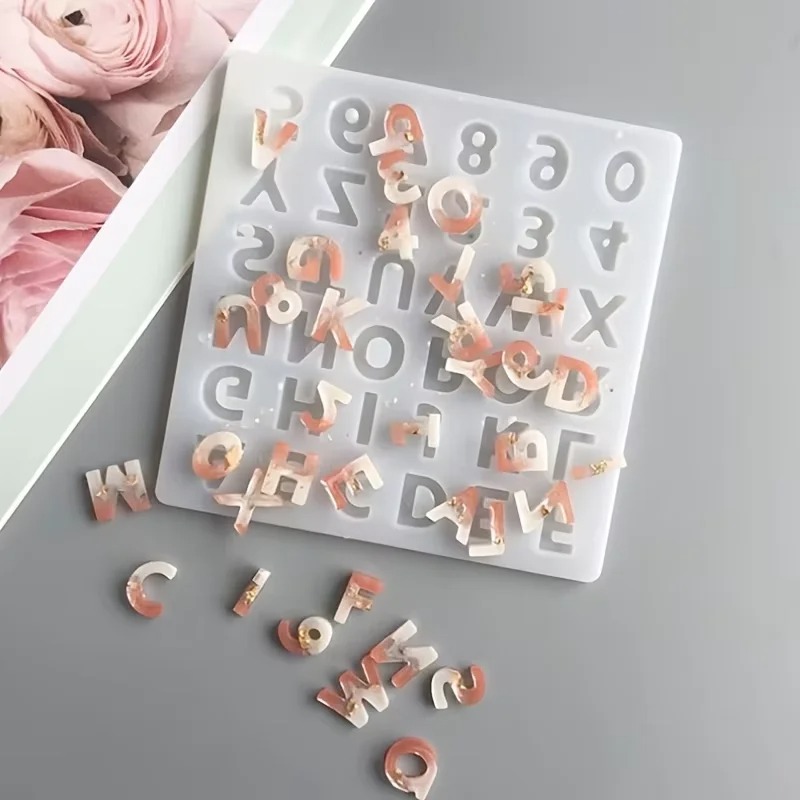 Resin Art Alphabet - Kleine 26 Großbuchstaben Harz Silikonform Buchstaben