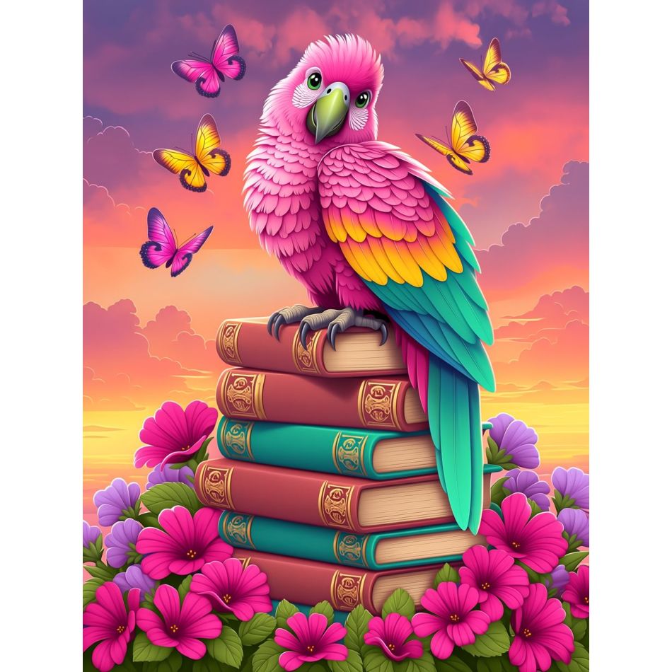 Resin Art Wallpaper - RUOPOTY Diamantmalerei Bunter Papagei Deko für