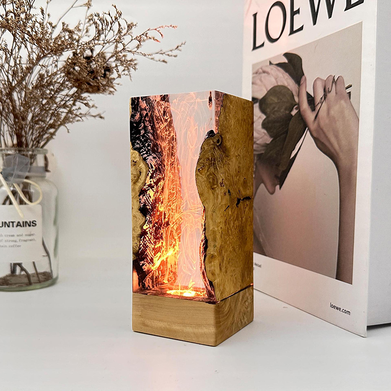 Resin Art Baby - Unterwasser-Höhlen-Thema Organismus Harz-Tischlampe Kreative Kunst-Dekorationsleuchte Meeres-Vulkaneruption